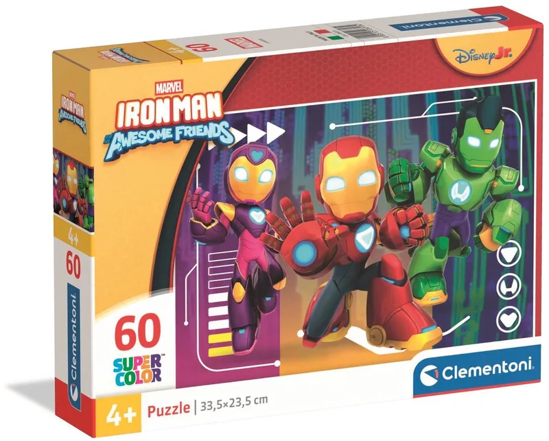 Kinderpuzzel Marvel Iron Man - Puzzel 60 Stukjes - Legpuzzel en Educatief Speelgoed - Spelletjes en Puzzels voor Kinderen vanaf 4 Jaar van Clementoni, editie Rood – doos