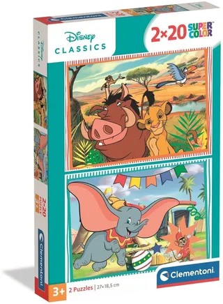 Kinderpuzzels Disney Classic - 2 Puzzels van 20 Stukjes - Puzzel en Legpuzzel Set - Educatief Speelgoed voor Kinderen vanaf 3 Jaar van Clementoni, editie Meerkleurig – doos 1 van 6
