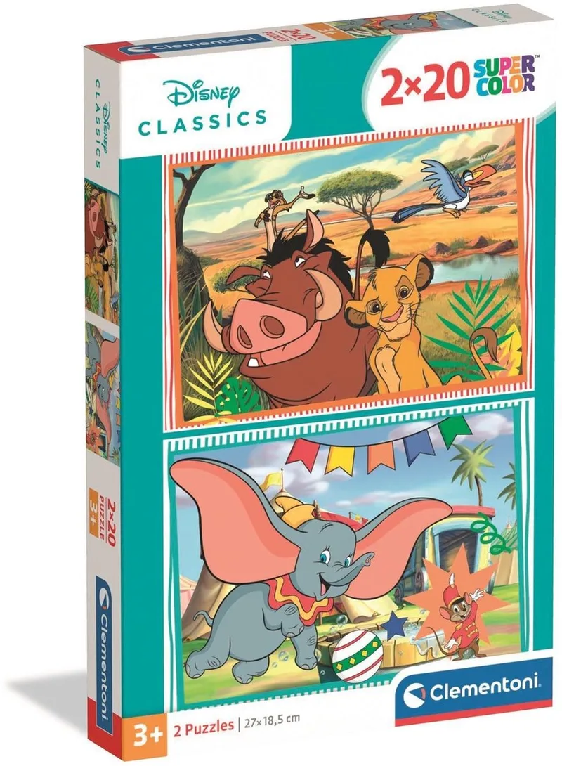 le Puzzle européen Made in Italie Puzzle 2 Puzzles - Disney Classic - 10 à 25 pièces de Clementoni, édition Multicolore – boîte