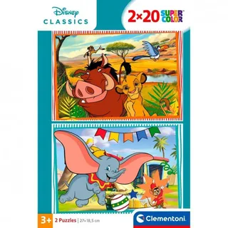 Kinderpuzzels Disney Classic - 2 Puzzels van 20 Stukjes - Puzzel en Legpuzzel Set - Educatief Speelgoed voor Kinderen vanaf 3 Jaar van Clementoni, editie Meerkleurig – doos 4 van 6