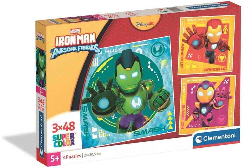 Kinderpuzzels Free to Roam - 3 Puzzels van 48 Stukjes - Legpuzzel en Educatief Speelgoed - Puzzel Set voor Kinderen vanaf 4 Jaar fra Clementoni, Lilla-udgave – æske