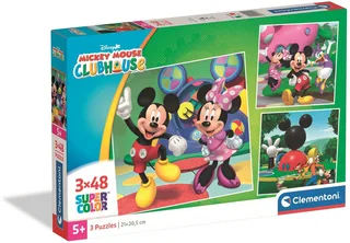 Kinderpuzzels Mickey Mouse Club House - 3 Puzzels van 48 Stukjes - Puzzel en Legpuzzel Set - Educatief Speelgoed voor Kinderen vanaf 4 Jaar van Clementoni, editie Wit – doos 1 van 2