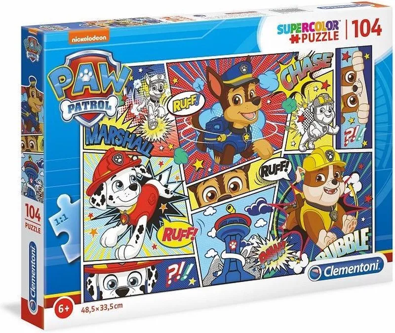Kinderpuzzels - Paw Patrol SuperColor, Legpuzzel 48X33 cm Karton van 3X48 Stukjes, 6-8 jaar - 27261 van Clementoni, editie Multi kleur – doos