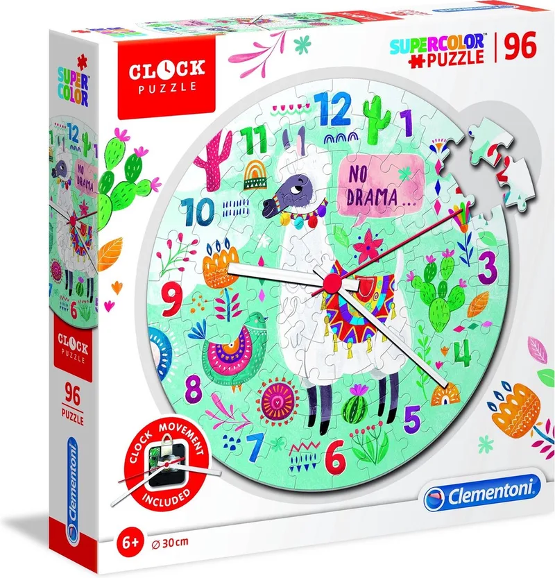 Klok Legpuzzel - Lama - 96 stukjes, puzzels kinderen van Clementoni, editie Multi kleur – doos