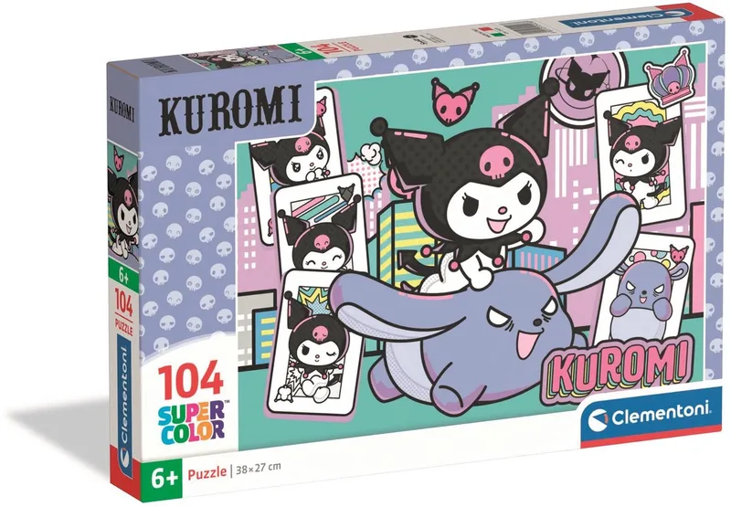 Kuromi Puzzel 104 Stukjes - Sanrio Kinderpuzzel - Legpuzzel - Educatief Speelgoed voor Meisjes en Kinderen vanaf 6 Jaar van Clementoni, editie Meerkleurig – doos