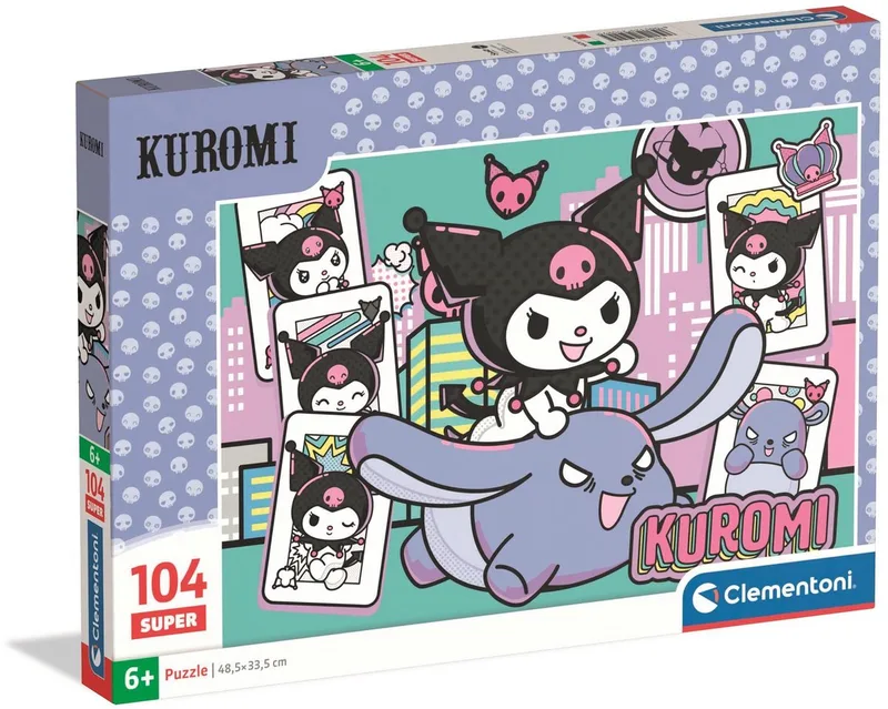 Kuromi Puzzel 104 Stukjes - Supercolor Sanrio Kinderpuzzel - Legpuzzel - Educatief Speelgoed voor Meisje en Kinderen vanaf 6 Jaar von Clementoni, Ausgabe Mehrfarbig – Schachtel
