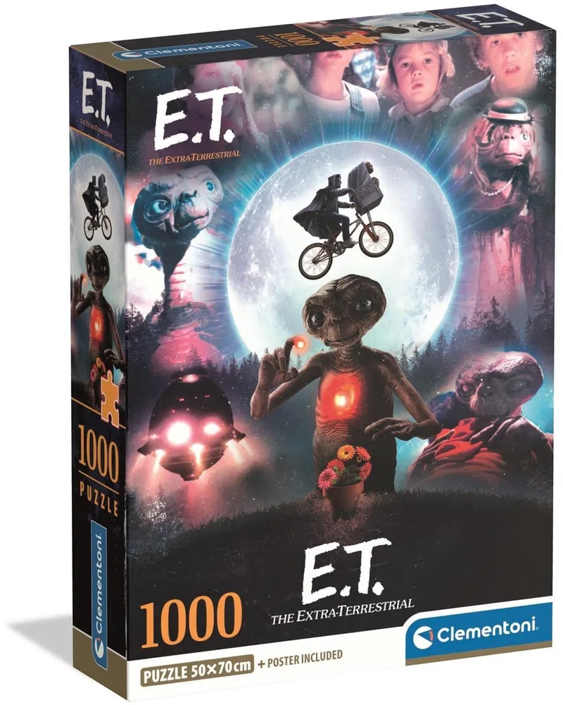 Legpuzzel E.T. - Puzzel 1000 Stukjes - Cult Movies Collectie - Compact Box Puzzle - Puzzels en Legpuzzels voor Volwassenen van Clementoni, editie Meerkleurig – doos 1 van 2