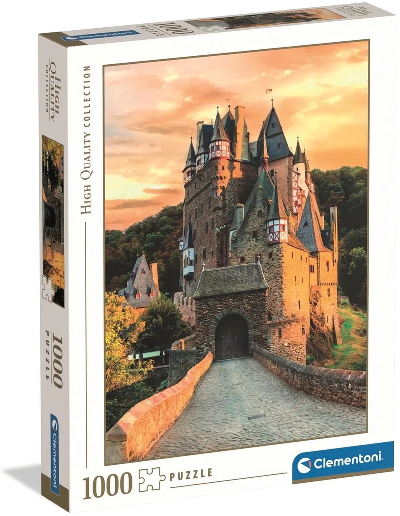 Legpuzzel Golden Hour at Eltz Castle - Puzzel 1000 Stukjes Kasteel - High Quality Collection - Puzzels en Legpuzzels voor Volwassenen van Clementoni, editie Meerkleurig – doos