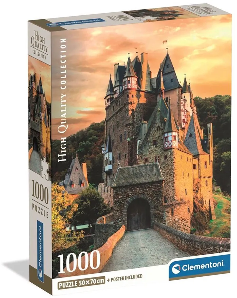 Legpuzzel Golden Hour at Eltz Castle - Puzzel 1000 Stukjes Kasteel - High Quality Collection - Compact Box - Puzzels voor Volwassenen van Clementoni, editie Meerkleurig – doos