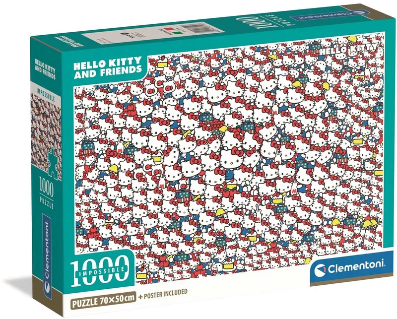 le Puzzle européen Made in Italie Puzzle Impossible Hello Kitty - 1000 pièces de Clementoni, édition Blanc – boîte
