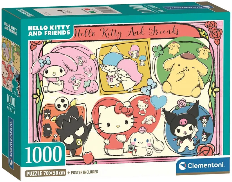 Legpuzzel Hello Kitty Vol. 2 - Puzzel 1000 Stukjes - Jigsaw Puzzle - Compact Box - Legpuzzels en Puzzels voor Volwassenen from Clementoni, Multicolour edition – box