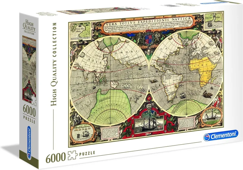 Legpuzzel - High Quality Puzzel Collectie - Antique Nautical Map - 6000 stukjes, puzzel volwassenen de Clementoni, édition Multi kleur – boîte