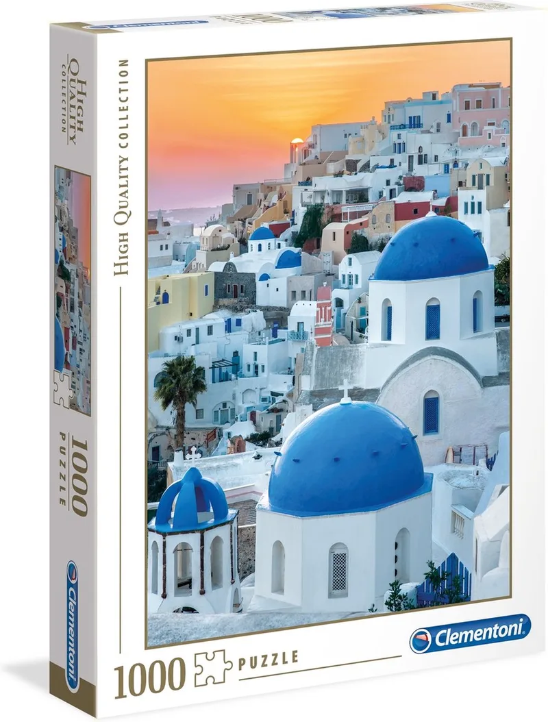 Legpuzzel - High Quality Puzzel Collectie - Santorini - 1000 stukjes, puzzel volwassenen de Clementoni, édition Multi kleur – boîte