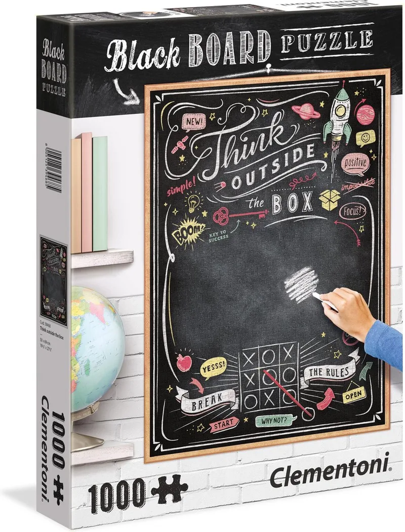Legpuzzel - Krijtbord Puzzel - Think Outside The Box - 1000 stukjes, puzzel volwassenen from Clementoni, Multi kleur edition – box