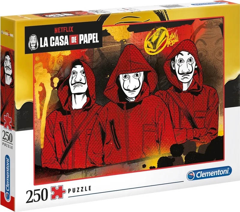 Legpuzzel La Casa De Papel 48 X 33 Cm 250 Stukjes van Clementoni, editie Rood – doos