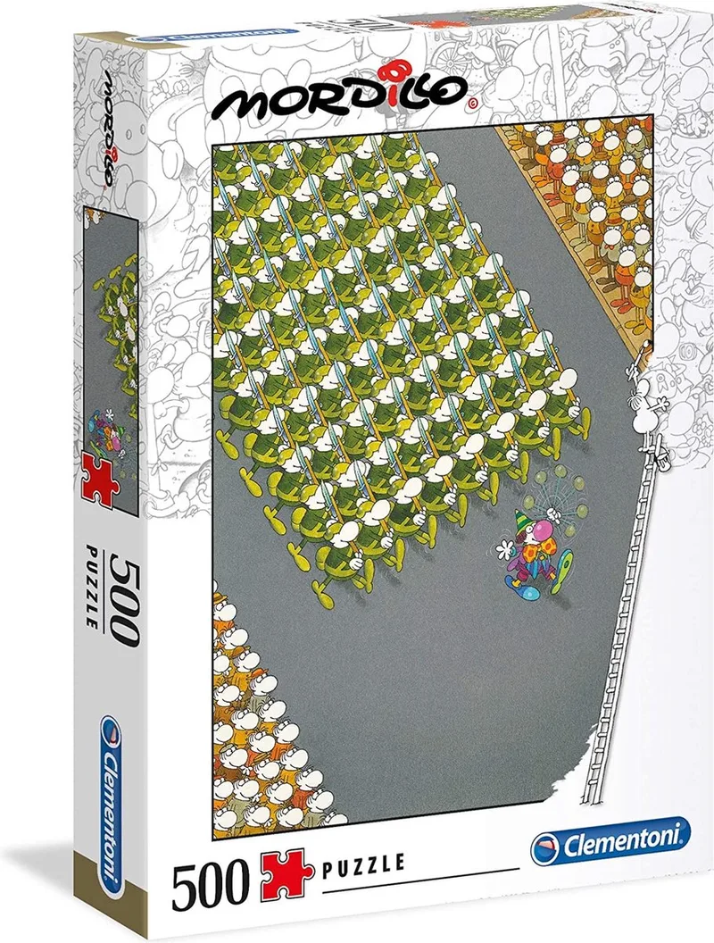 Legpuzzel - Mordillo Puzzel Collectie - The March - 500 Stukjes, puzzel volwassenen van Clementoni, editie Multi kleur – doos