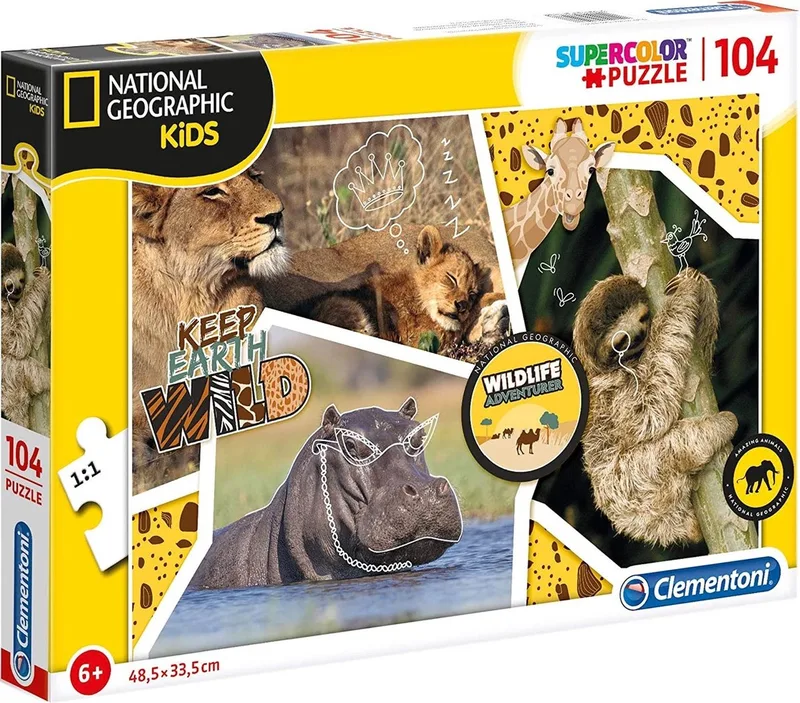 Legpuzzel National Geographic Wildlife 104 Stukjes van Clementoni, editie Meerkleurig – doos 1 van 2