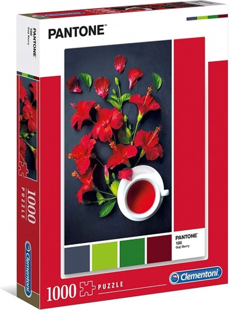Legpuzzel - Pantone Puzzle Collectie - Red Hibiscus - 1000 Stukjes, puzzel volwassenen de Clementoni, édition Multi kleur – boîte