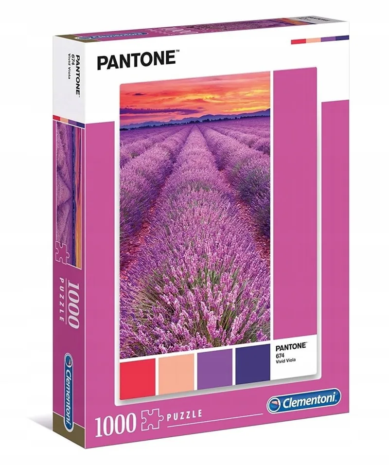 Legpuzzel - Pantone Puzzle Collectie - Vivid Viola - 1000 stukjes, puzzel volwassenen van Clementoni, editie Multi kleur – doos
