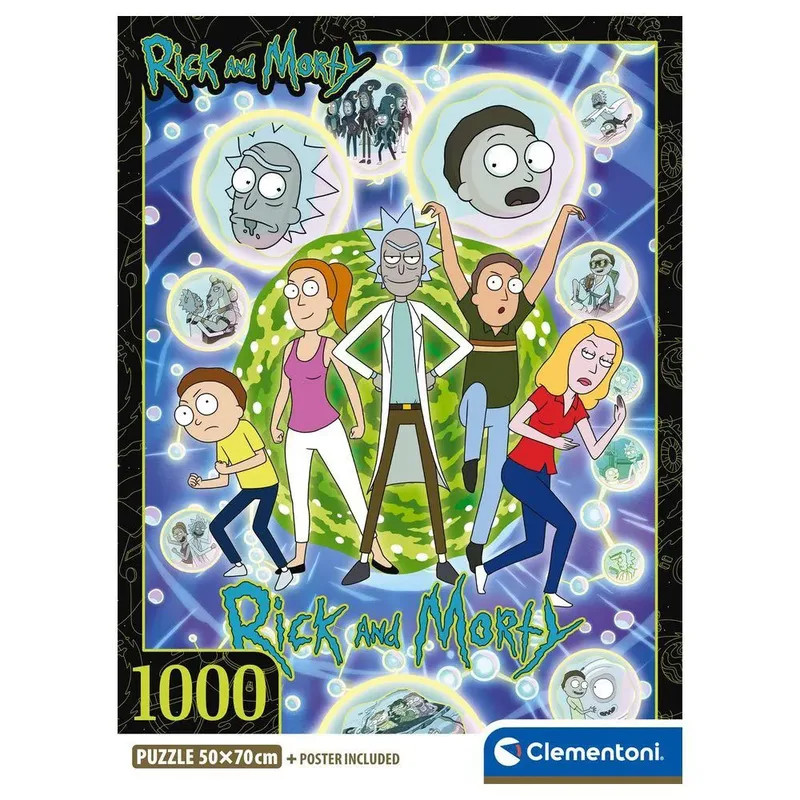 Legpuzzel Rick and Morty - Puzzel 1000 Stukjes - Jigsaw Puzzle - Compact Box - Legpuzzels en Puzzels voor Volwassenen fra Clementoni, Flerfarvet-udgave – æske 2 af 3