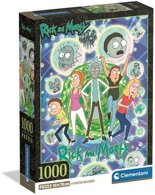 Legpuzzel Rick and Morty - Puzzel 1000 Stukjes - Jigsaw Puzzle - Compact Box - Legpuzzels en Puzzels voor Volwassenen fra Clementoni, Flerfarvet-udgave – æske 1 af 3