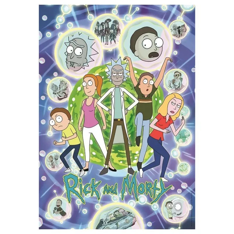 Legpuzzel Rick and Morty - Puzzel 1000 Stukjes - Jigsaw Puzzle - Compact Box - Legpuzzels en Puzzels voor Volwassenen fra Clementoni, Flerfarvet-udgave – æske 3 af 3