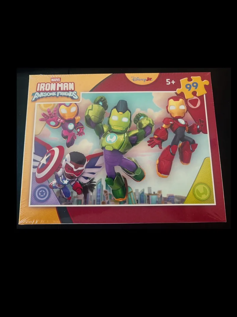 Marvel Iron Man and His Awesome Friends Puzzel – 99 Stukjes – Kinderpuzzel Vanaf 5 Jaar från Clementoni, utgåva Blå – kartong
