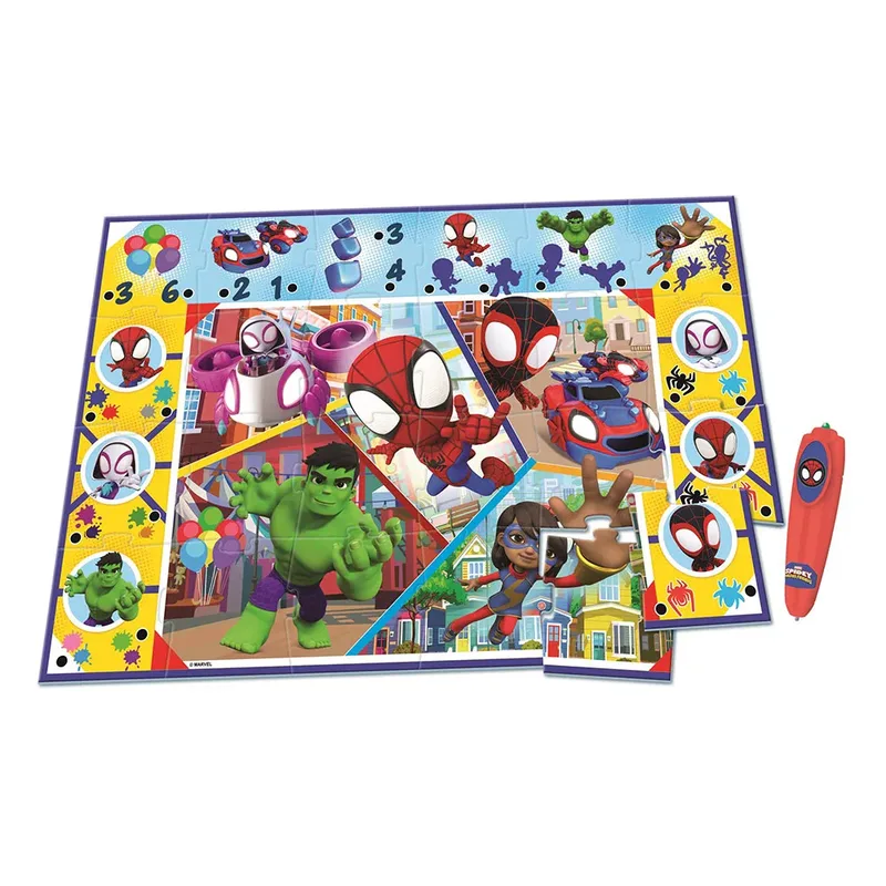 Marvel Spidey and Friends Vloerpuzzel - Met Interactieve Pen - 24 stukken - 70cm x 100cm - Vanaf 3 jaar from Clementoni, Multicolour edition – box 2 of 3