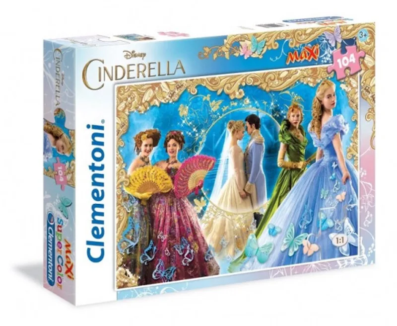 Maxi Puzzel 104 Stukjes - Super Color Assepoester van Clementoni – doos