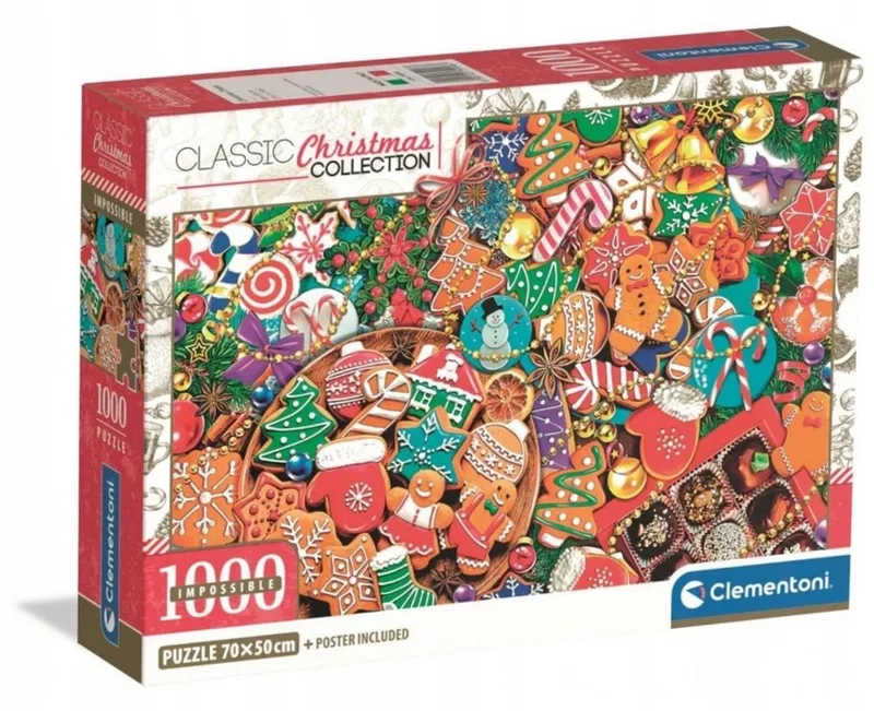Merkloos 1000-delige Kerstpuzzel - Uitdagend Puzzelplezier de Clementoni, édition Multicolore – boîte