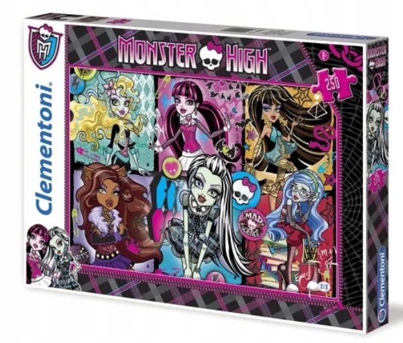 Monster High Puzzel 250 Stukken fra Clementoni, Flerfarvet-udgave – æske