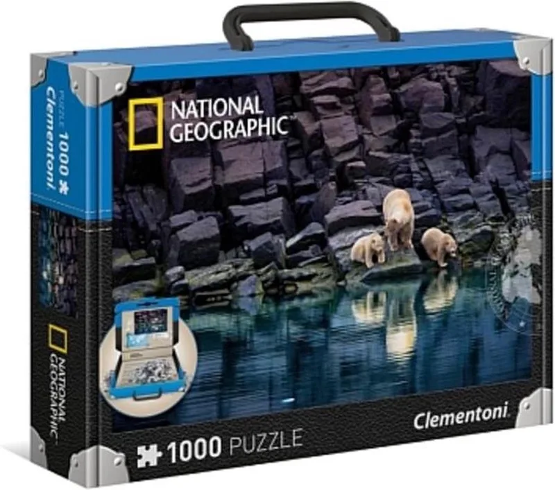 National Geographic Puzzel - IJsberen op een rots - 1000 Stukjes van Clementoni, editie Multi-coloured – doos