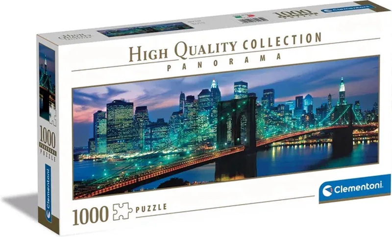 New York Brooklyn Bridge - High Quality Panorama Puzzle - 1.000 stukjes - 98x33cm from Clementoni, Multicolour edition – box