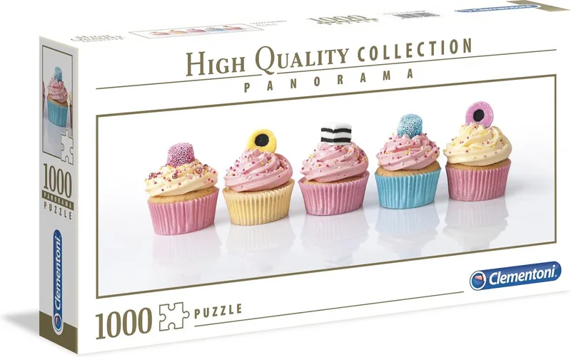 Panorama High Quality Collectie puzzel - Licorice cupcakes - 1000 stukjes, puzzel volwassenen van Clementoni, editie Multi kleur – doos