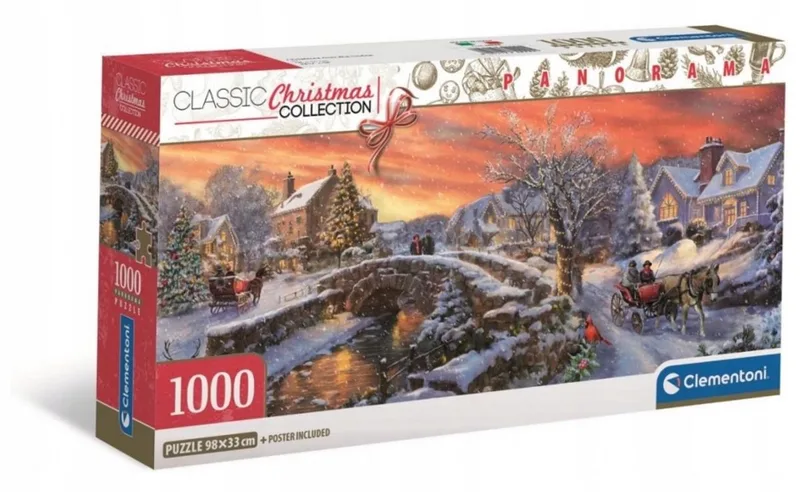 Panorama Kerstpuzzel 1000 Stukjes Compact van Clementoni, editie Meerkleurig – doos