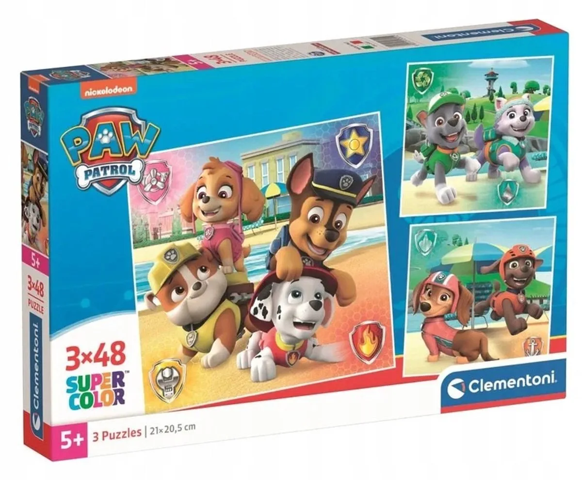 Paw Patrol Dino Movie Puzzel 3x48 Stukjes von Clementoni, Ausgabe Mehrfarbig – Schachtel