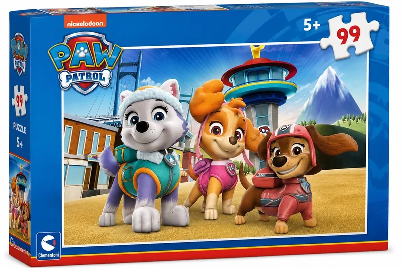PAW Patrol Puzzel – Skye, Everest & Liberty – 99 Stukjes – Kinderpuzzel Vanaf 5 Jaar van Clementoni, editie Bruin – doos