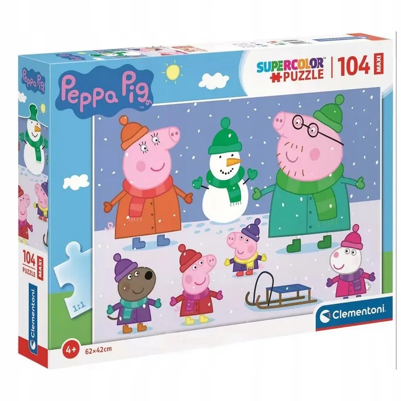 Peppa Pig Maxipuzzel - 104 stukjes, superkleuren from Clementoni, Multicolour edition – box