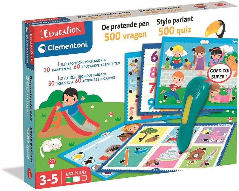 Pratende pen - Educatief Observatie Spel - 60 kaarten met 500 spellen - vanaf 3 jaar van Clementoni, editie Multikleur – doos
