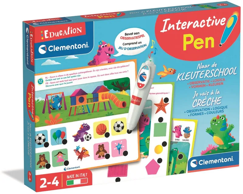 Pratende pen - Educatief Observatie Spel - Naar de Kleuterschool - 8 educatieve kaarten - vanaf 2 jaar from Clementoni, Multikleur edition – box