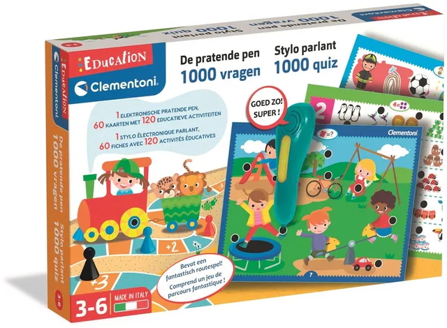 Pratende pen - Educatief Spel - 60 educatieve kaarten - 1000 vragen - van 3 tot 6 jaar