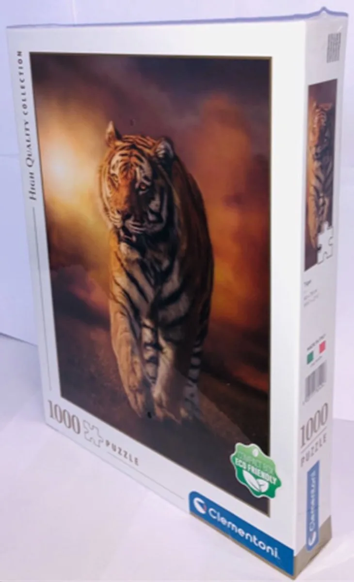 Puzzel 1.000 stukjes Tijger van Clementoni, editie Bruin – doos