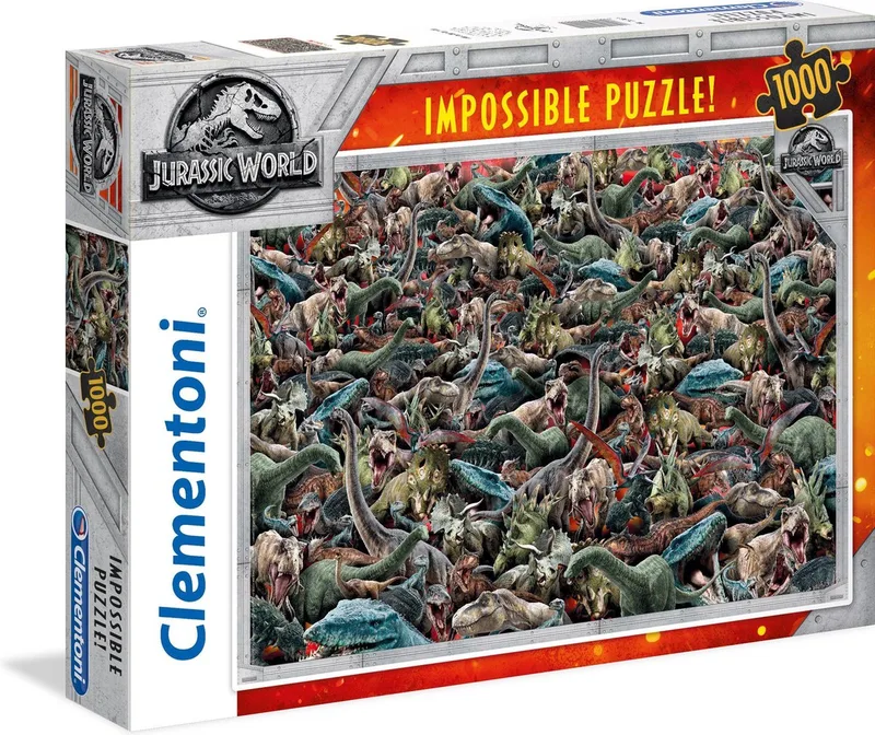 PUZZEL 1000 IMPOSSIBLE JURASSIC WORLD van Clementoni, editie Meerkleurig – doos