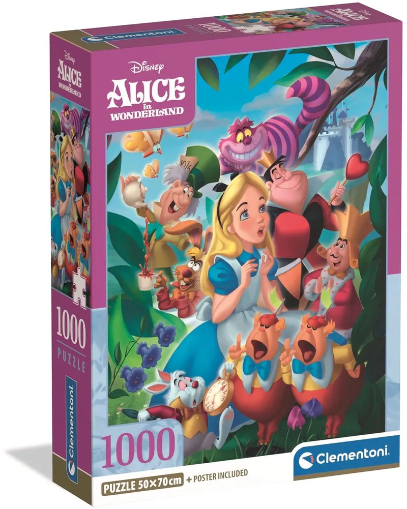 Puzzel - 1000 Stukjes - Alice in Wonderland von Clementoni, Ausgabe Mehrfarbig – Schachtel