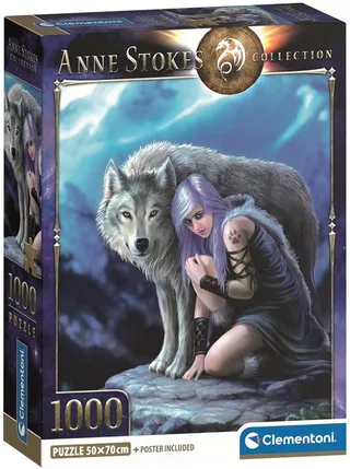 le Puzzle européen Made in Italie Puzzle Anne Stokes - Protectrice - 1000 pièces de Clementoni, édition Multicolore – boîte 1 sur 2