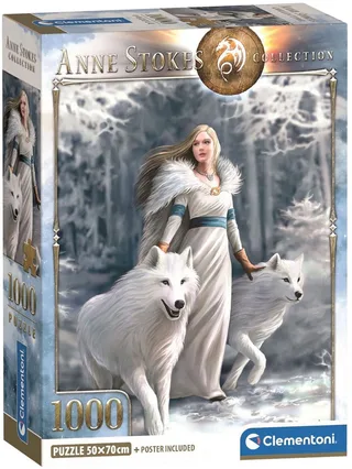 Puzzel - 1000 Stukjes - Anne Stokes Winter Guardians - Puzzel Voor Volwassenen fra Clementoni, Flerfarvet-udgave – æske 1 af 2
