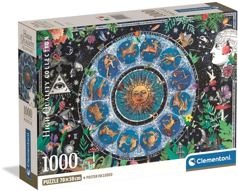 Puzzel - 1000 Stukjes - Astrologische Kaart 2025 - Puzzel Voor Volwassenen - High Quality Collection from Clementoni, Multicolour edition – box 1 of 2