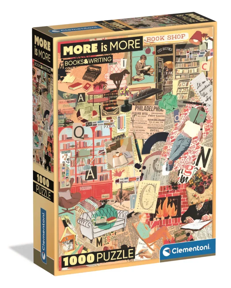 le Puzzle européen Made in Italie Puzzle Plus C'Est Plus - Livres Et Écriture - 1000 pièces de Clementoni, édition Multicolore – boîte 2 sur 2