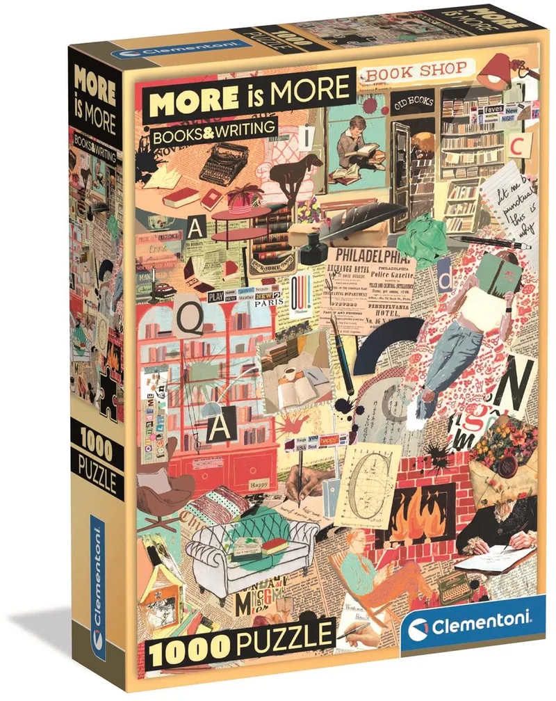 le Puzzle européen Made in Italie Puzzle Plus C'Est Plus - Livres Et Écriture - 1000 pièces de Clementoni, édition Multicolore – boîte 1 sur 2
