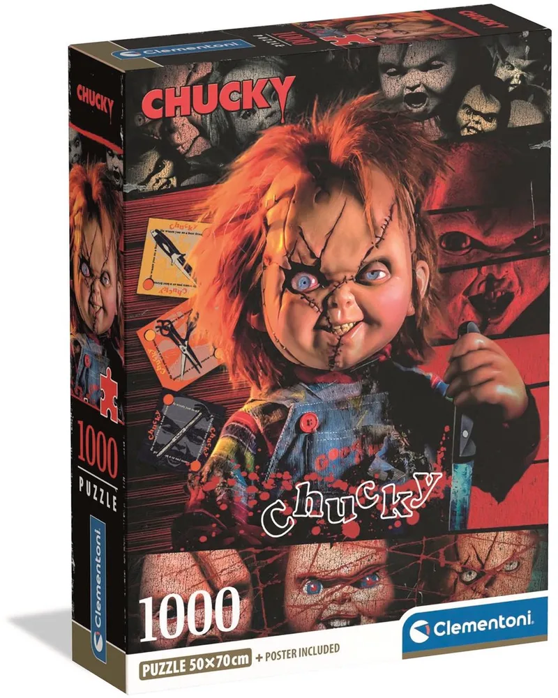 Puzzle Chucky Puzzle 1000 Stück, Puzzleteile von Clementoni, Ausgabe Mehrfarbig – Schachtel